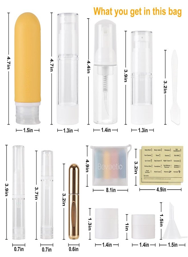 Beveetio 19 Pack Travel Bottles TSA Approved, 3OZ Leakproof Silicone Refillable Travel Size Containers for Toiletries, BPA Free Travel Accessories Tubes Cosmetic Shampoo Lotion Soap - Image 2